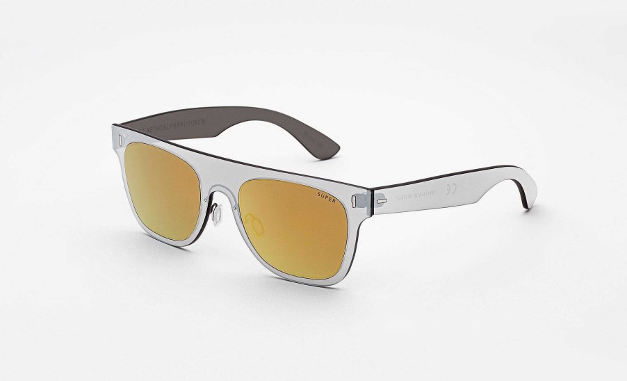 Glasses Retrosuperfuture | Duo Lens Flat Top Gold Silver