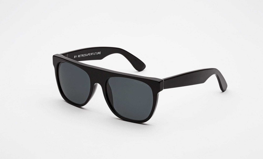 Glasses Retrosuperfuture | Flat Top Black Polarized Lens